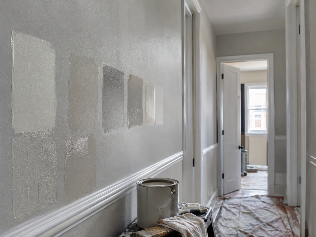 Hallway paint finish detail for residential work in Philadelphia.